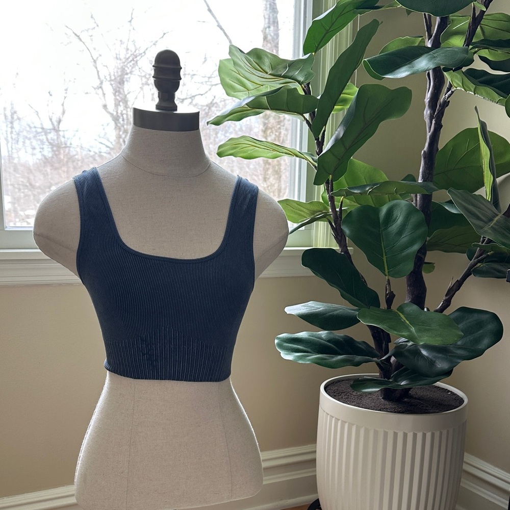 Joy Lab Ribbed Cropped Tank Top - Picture 2 of 9